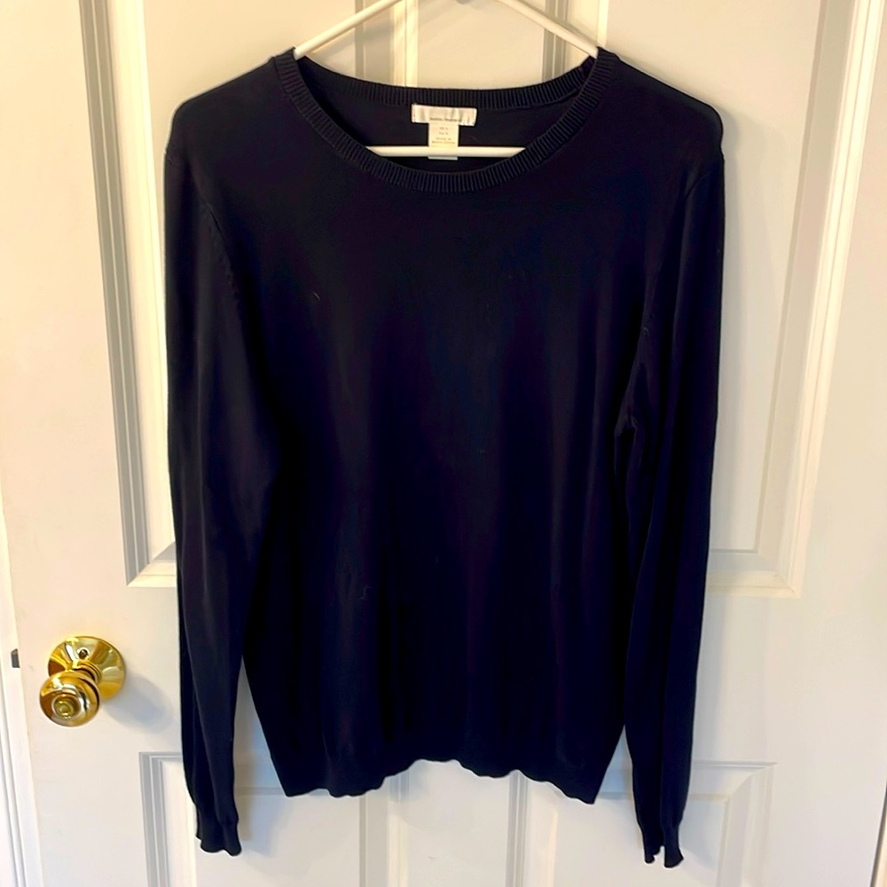 H&M Navy Women's Crewneck Long-Sleeve Sweater